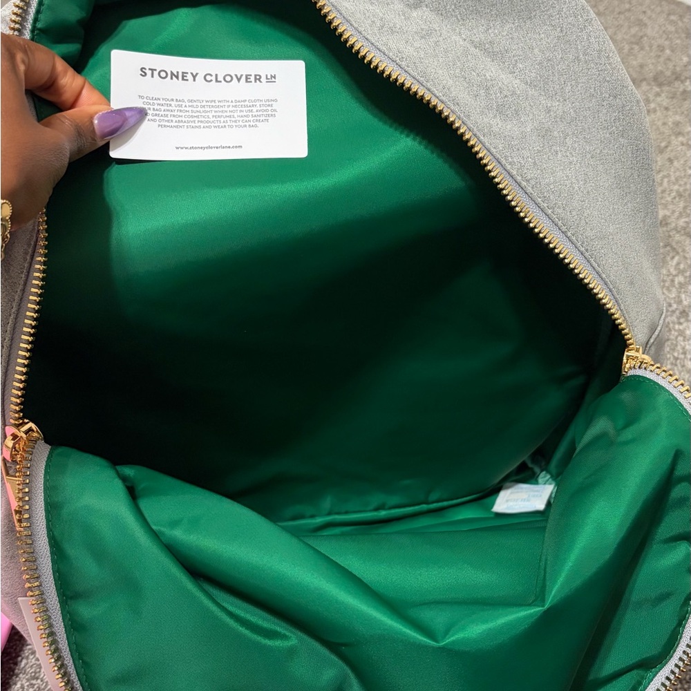 Stoney Clover Lane Gray Backpack with scallops - Picture 6 of 6